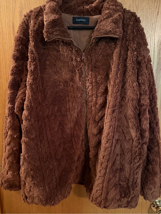 Dokotoo Jackets & Blazers - Dakottoo Women's Plush Teddy Jacket in Brown